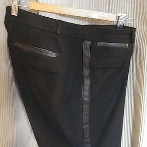 Dress pants with leather trimmings